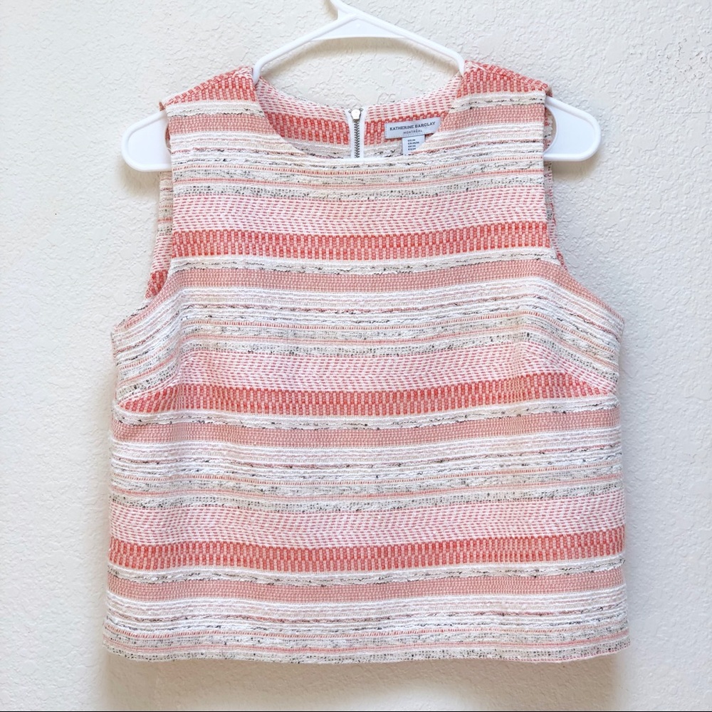 Katherine Barclay Pink Tweed Top